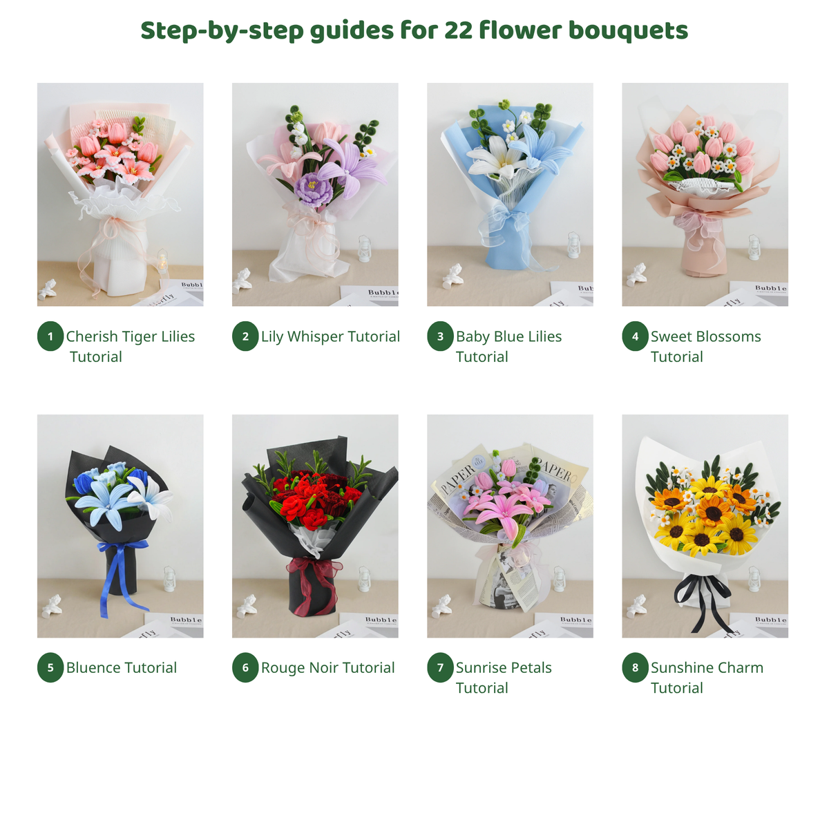 Complete Flower Bouquet Tutorial Collection ⭐